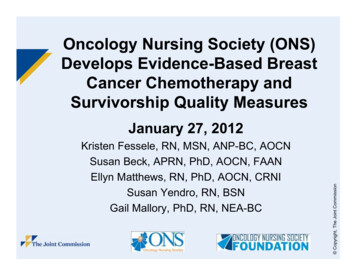 Oncology Nursing Society (ONS) Develops Evidence-Based Breast Cancer .