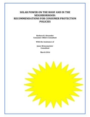 FINAL Solar Power Consumer Protection Report - Maine.gov