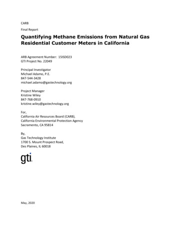 Quantifying Methane Emissions From Natural Gas Residential Customer .