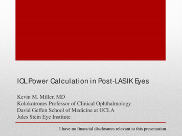 IOL PIOL Power Calltilculation In PtPost-LASIK Eyes