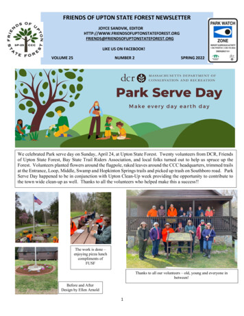 Friends Of Upton State Forest Newsletter