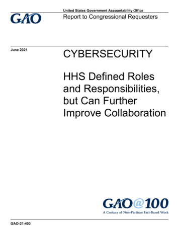 GAO-21-403, CYBERSECURITY: HHS Defined Roles And Responsibilities, But .