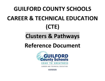 GUILFORD COUNTY SCHOOLS CAREER & TECHNICAL EDUCATION (CTE) Clusters .