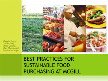 Best Practices For Sustainable Food Purchasing At McGill