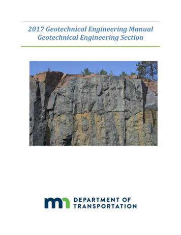 2017 Geotechnical Engineering Manual Geotechnical Engineering . - MnDOT