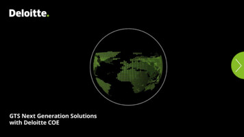 GTS Next Generation Solutions With Deloitte COE