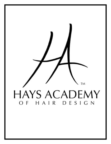 TABLE OF CONTENTS - Hays Academy Of Hair Design