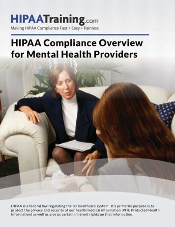 HIPAA Compliance Overview For Mental Health Providers