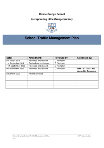 School Traffic Management Plan - Holme Grange School