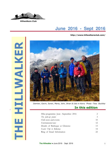 June 2016 - Sept 2016 - Hillwalkers Club