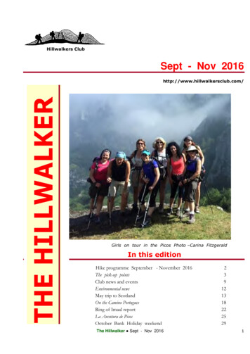 Sept - Nov 2016 - Hillwalkers Club