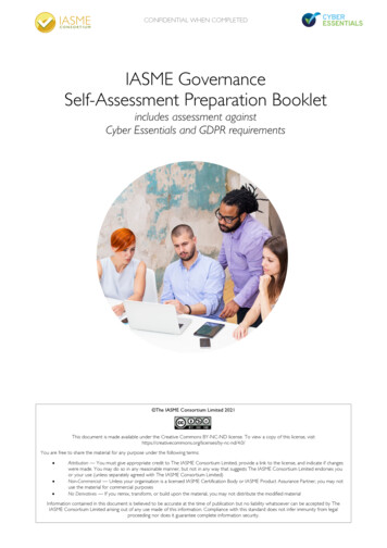 IASME Governance Self-Assessment Preparation Booklet