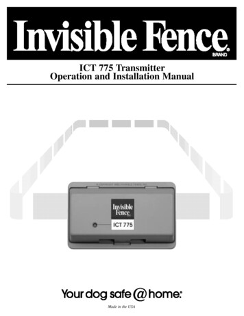 ICT 775 Transmitter Operation And Installation Manual - Cloture Invisible