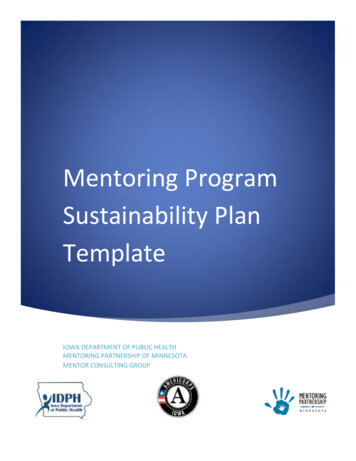 Mentoring Program Sustainability Plan Template - Iowa Department Of .
