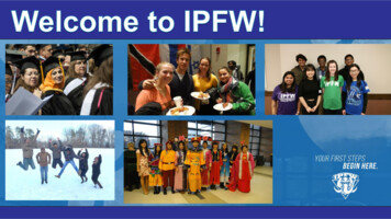 WELCOME TO IPFW! - Purdue University Fort Wayne