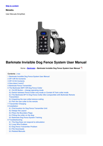 Barkmate Invisible Dog Fence System User Manual - Manuals 