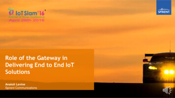 Role Of The Gateway In Delivering End To End IoT Solutions