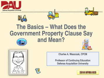 The Basics - What Does The Government Property Clause Say And Mean?