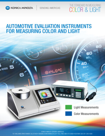 Automotive Evaluation Instruments For Measuring Color And Light