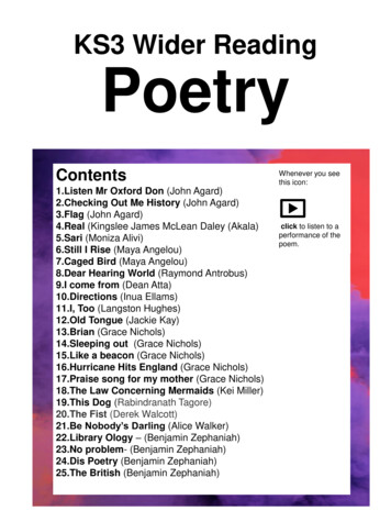KS3 Wider Reading Poetry - IslingtonCS