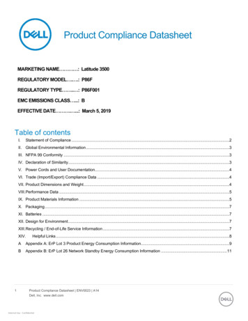 Product Compliance Datasheet - S.dell 