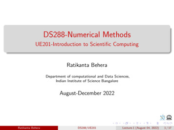 DS288-Numerical Methods - UE201-Introduction To Scientific Computing