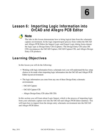 Lesson 6: Importing Logic Information Into OrCAD And Allegro PCB Editor