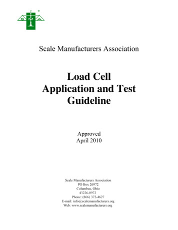 Load Cell Application And Test Guideline - Scale Manufacturers