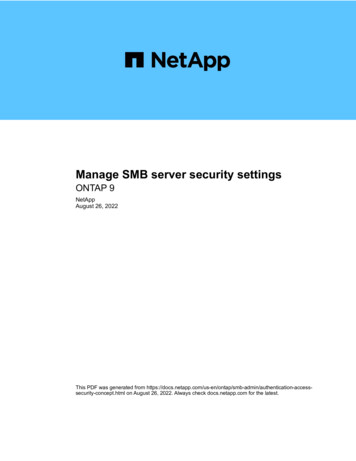 Manage SMB Server Security Settings : ONTAP 9 - NetApp