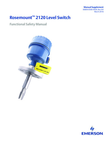 Manual Supplement: Rosemount 2120 Level Switch