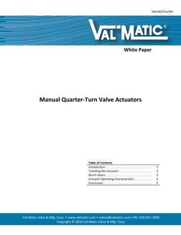 Manual Quarter Turn Valve Actuators - Val Matic