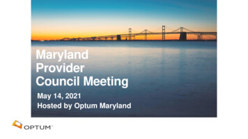 Maryland Provider Council Meeting - Optum