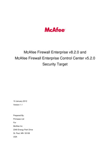 McAfee Firewall Enterprise V8.2.0 And McAfee Firewall Enterprise .
