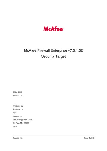 McAfee Firewall Enterprise V7.0.1.02 Security Target