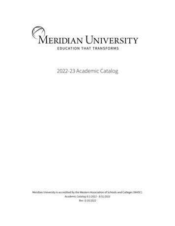 2022-23 Academic Catalog - Meridian University