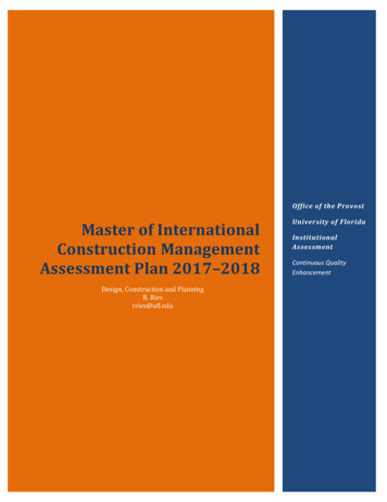 Master Of International Construction Management Assessment Plan . - Fora