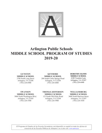 THE ARLINGTON MIDDLE SCHOOL PROGRAM OF STUDIES - Gunston