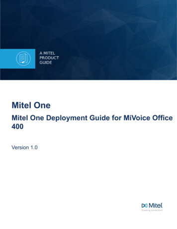 Mitel One Deployment Guide For MiVoice Office 400