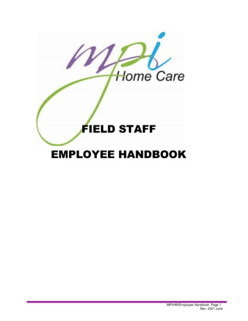 FIELD STAFF EMPLOYEE HANDBOOK - MPI Home Care