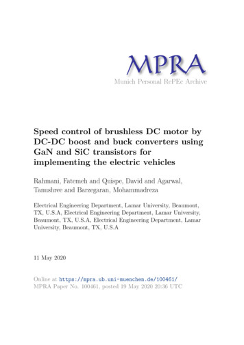 Speed Control Of Brushless DC Motor By DC-DC Boost And Buck . - LMU