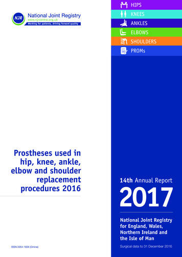 Elbow And Shoulder Replacement Annual Report 2017