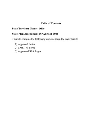 Table Of Contents State/Territory Name: Ohio State Plan . - Medicaid