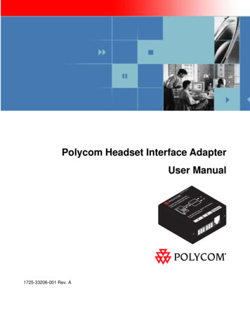 Polycom Headset Interface Adapter User Guide