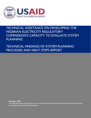 Technical Assistance On Developing The Nigerian Electricity Regulatory .
