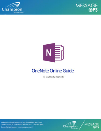 OneNote Online Guide - MessageOps
