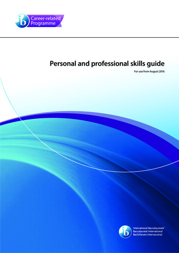 Personal And Professional Skills Guide - Folsom Cordova Unified School .