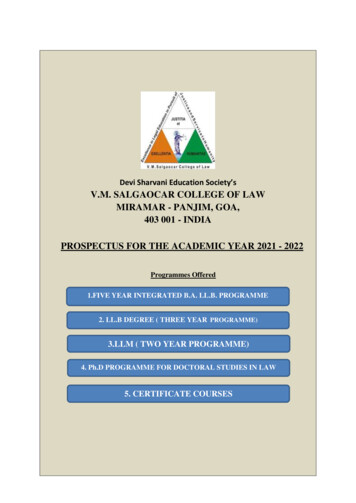 Devi Sharvani Education Society's V.M. SALGAOCAR COLLEGE OF LAW MIRAMAR .
