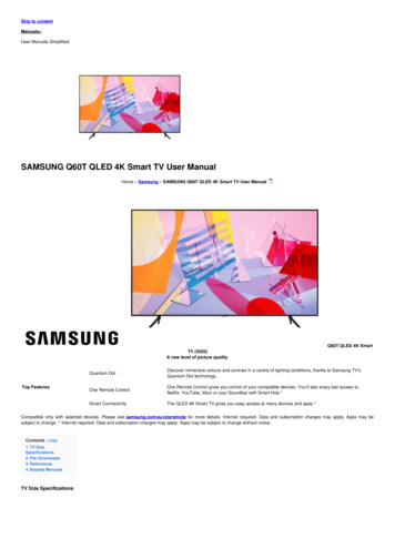 SAMSUNG Q60T QLED 4K Smart TV User Manual - Manuals 