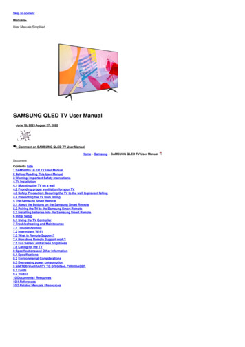 SAMSUNG QLED TV User Manual - Manuals 