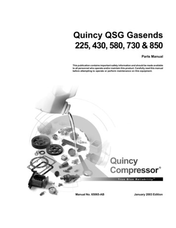 Quincy QSG Gasends 225, 430, 580, 730 & 850
